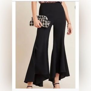 Anthropologie Ruffle Flare Pants